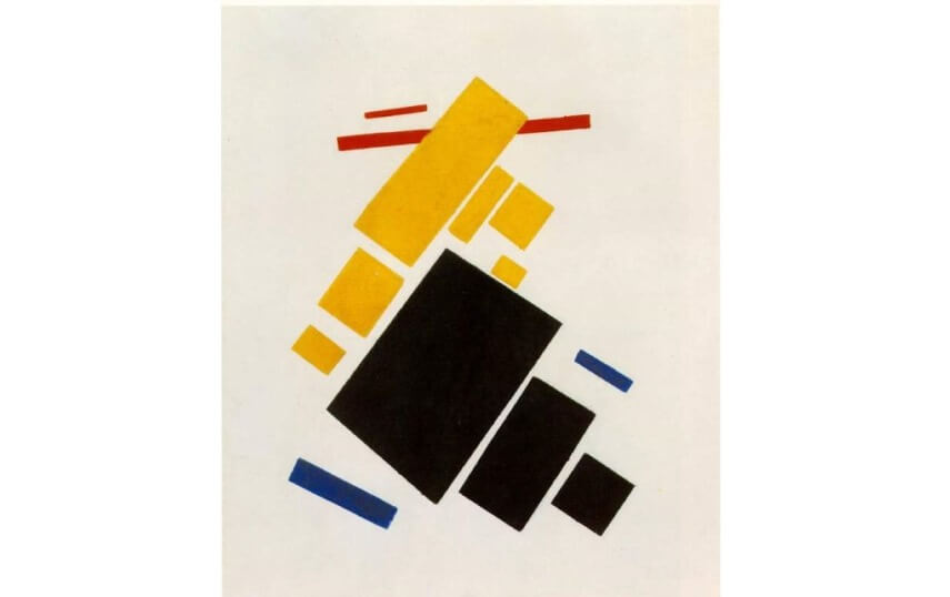 abstract art painting by kazimir malevich Suprematist Composition Airplane Flying painting