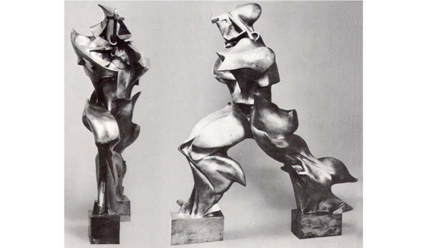 unique forms of continuity in space made in 1913 by umberto boccioni was on view at museum of modern art in new york