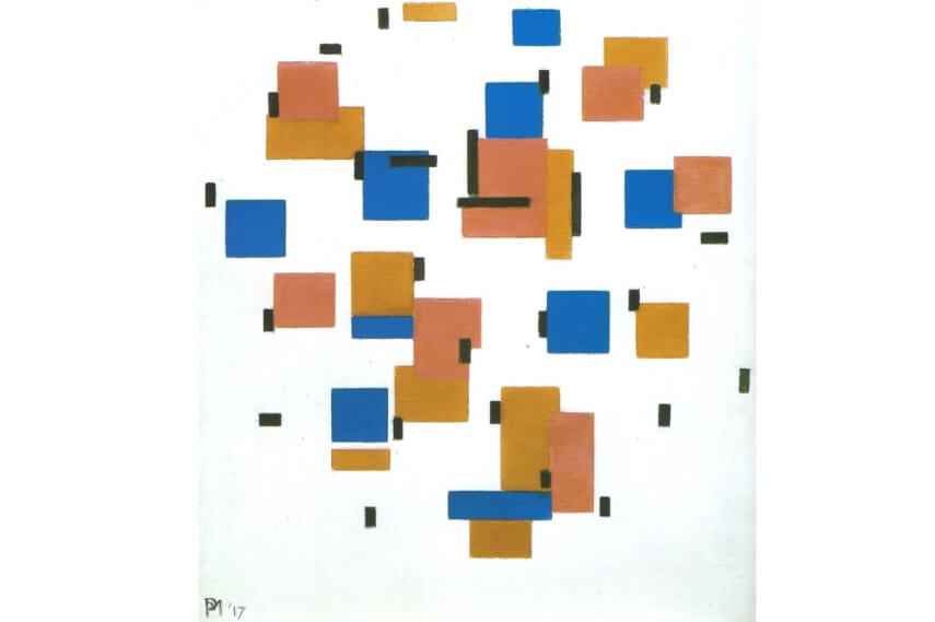 Piet Mondrian painting Composition in Colour B