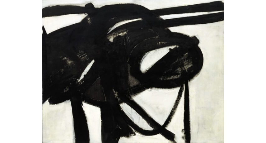 black paint by american artist franz kline at museum of modern art in new york