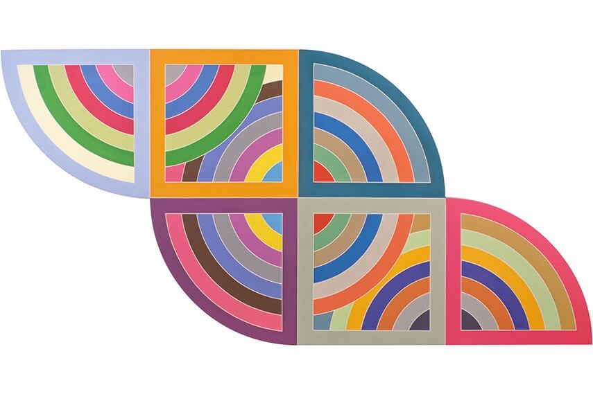 new series of work by american artist frank stella born in 1936 in malden massachusetts at new york museum and gallery of modern art