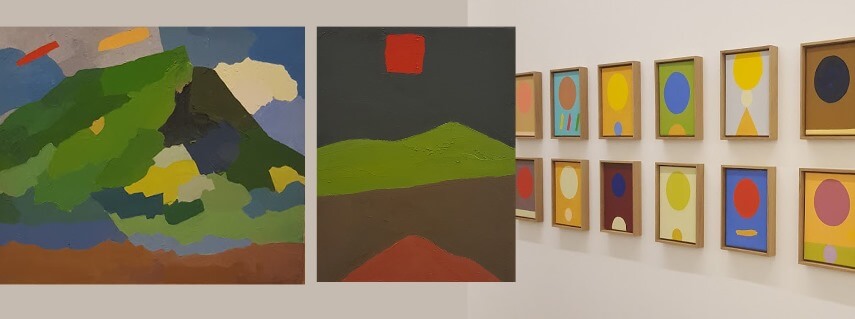 art paintings by etel adnan were on display at exhibitions in  beirut lebanon paris france and new york usa