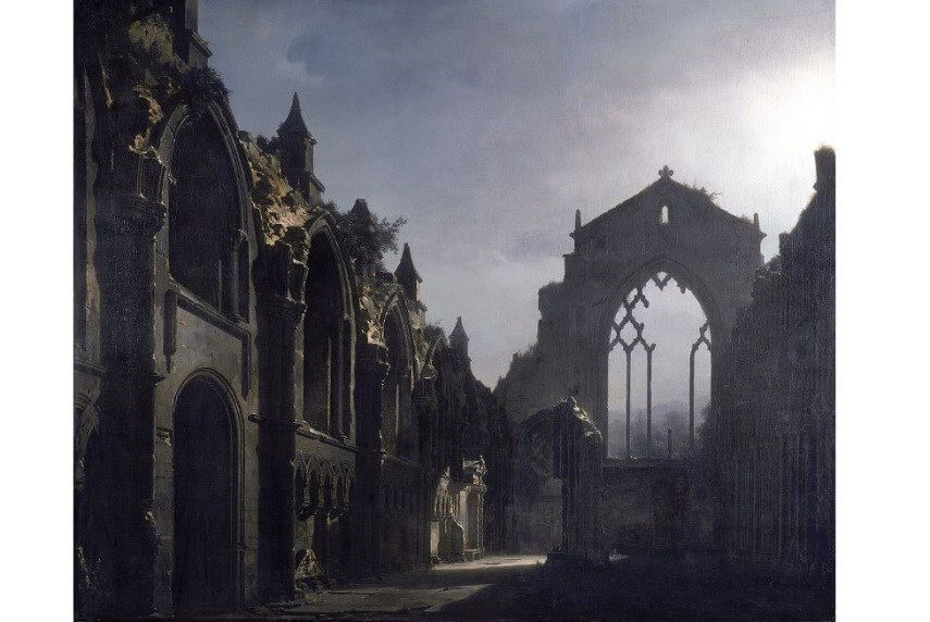 Louis Daguerre The Ruins of Holyrood Chapel painting ></p>

<p style=