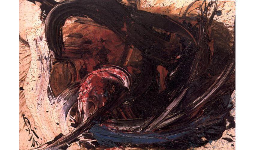 Shiraga Kazuo new painting works at museum exhibition