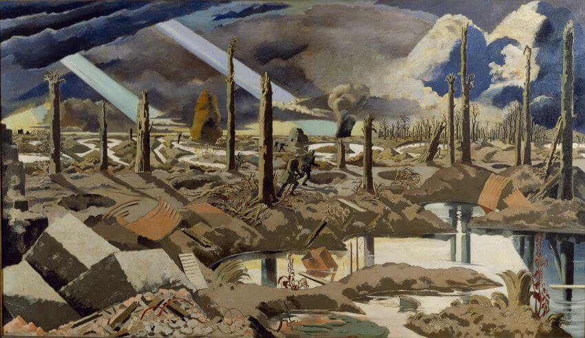 collections of landscape work of art by british surrealist artist paul nash