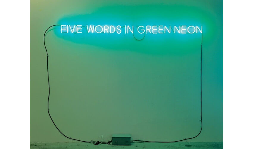 Joseph Kosuth - Five Words in Green Neon