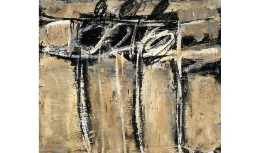 black paint by american artist franz kline at museum of modern art in new york