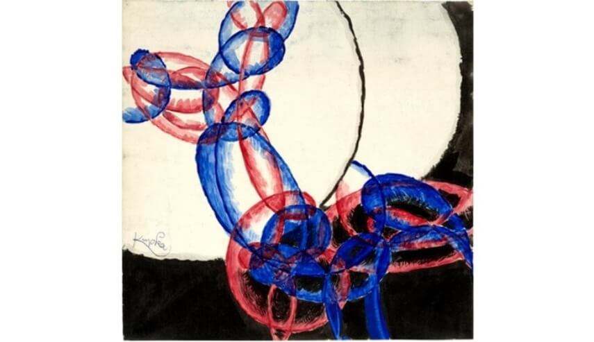 work by czech artist frantisek kupka on view at museum in prague