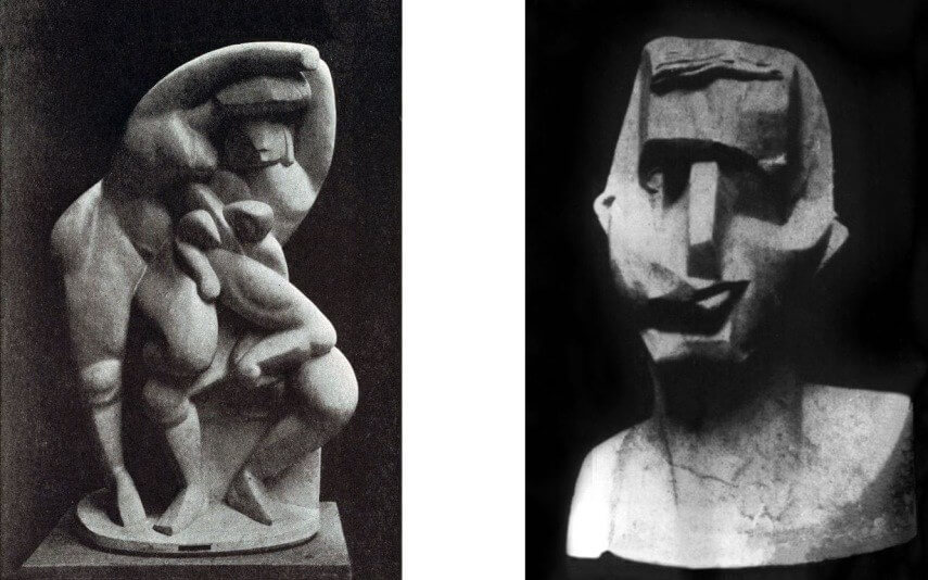 cubist head sculpture