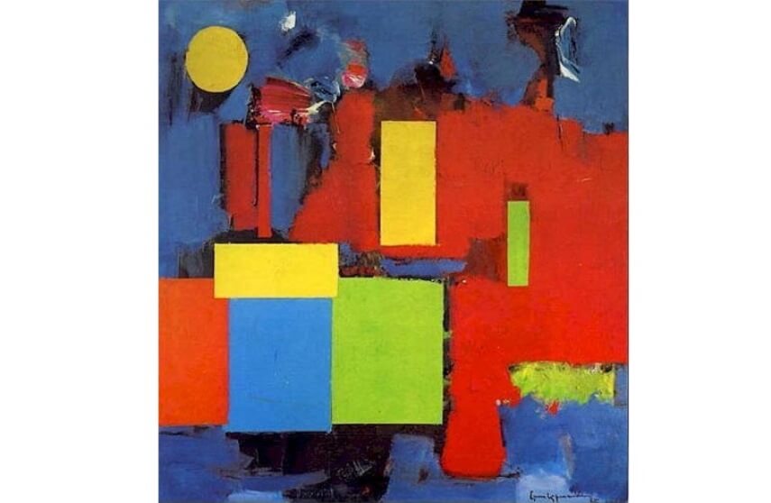 Rising Moon abstract art painting by Hans Hofmann