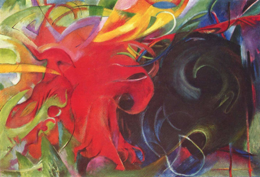 Franz Marc Fighting forms painting