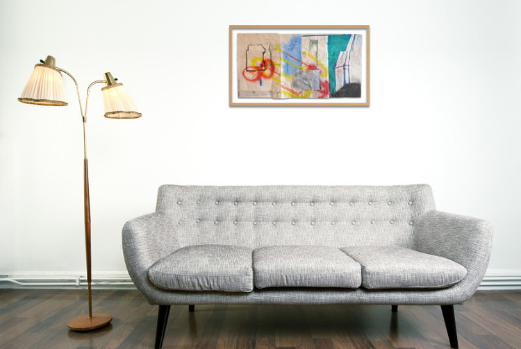 decorate a small living room with abstract art