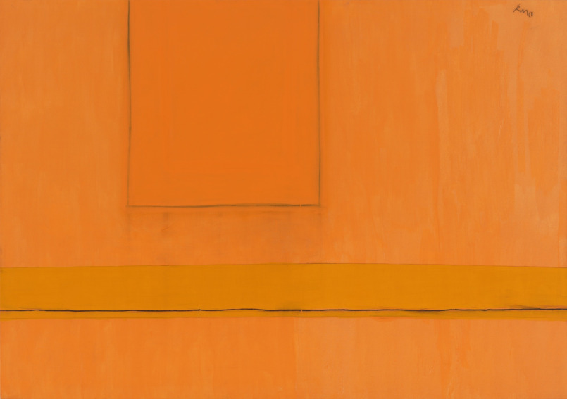 Robert Motherwell Open Number 24 in Variations of Orange painting