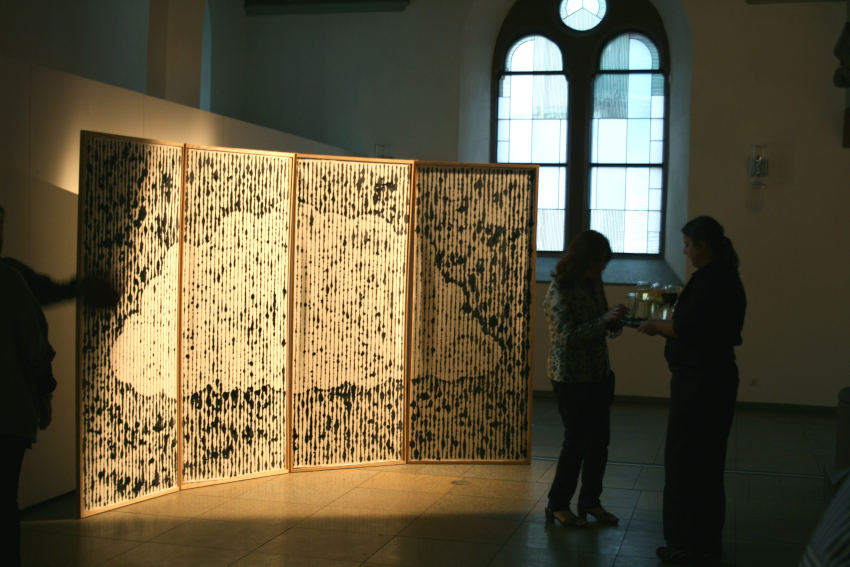 Peter Randall-Page RA Rain Cloud Screen sculpture