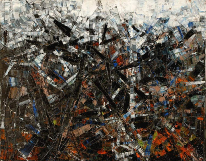 Jean Paul Riopelle Horizontal, Black and White painting