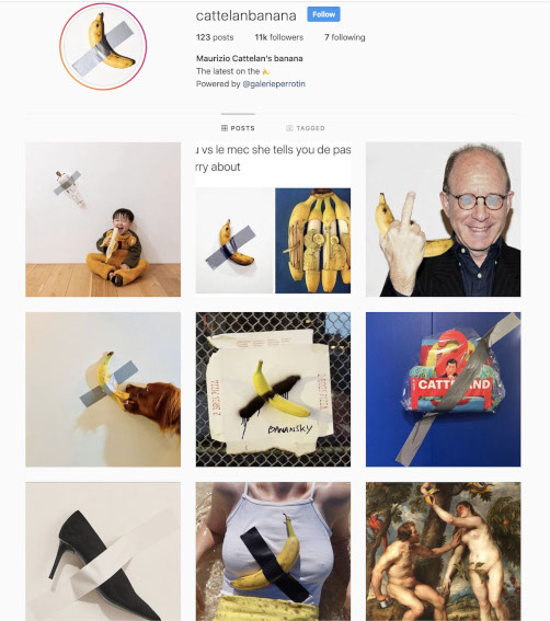 Instagram account banana parodies