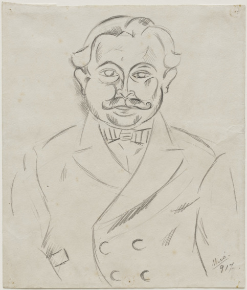 Joan Miro Man with a Moustache drawing