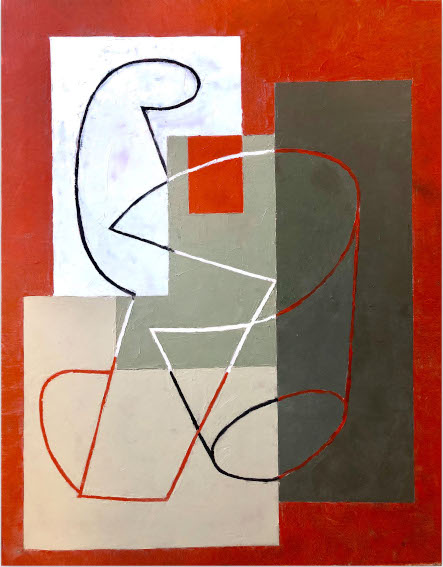 Jeremy AnnearBreaking Contour (Red Square) II painting